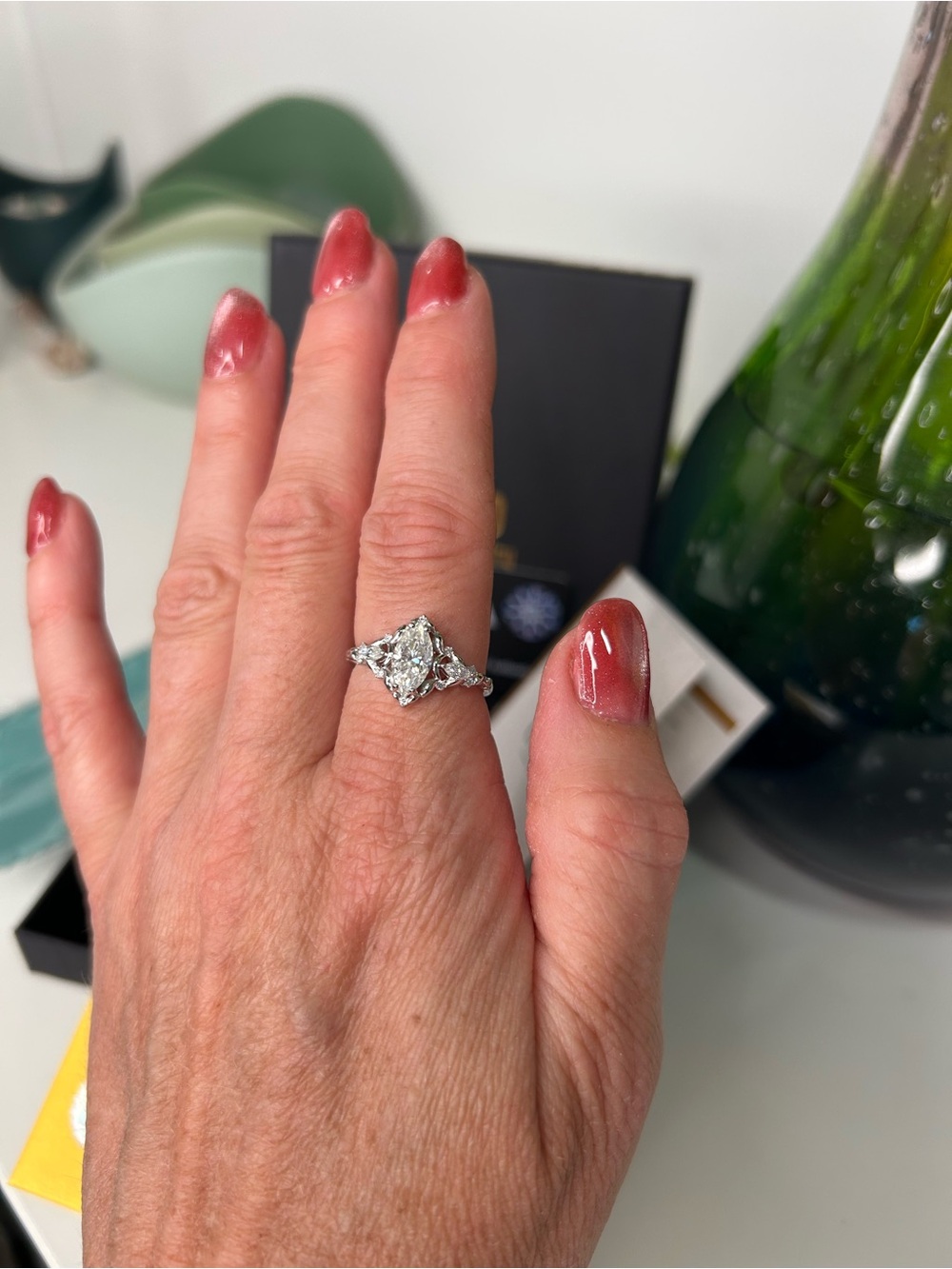 Marquise Moissanite size 7 ring